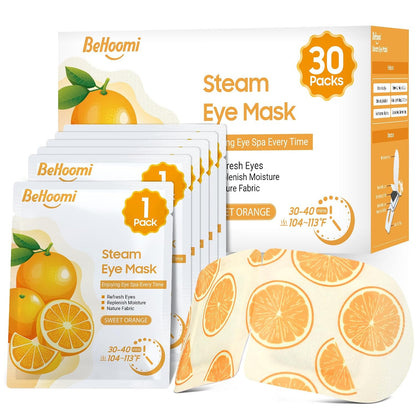 BeHoomi 30Packs Steam Eye Mask, Heated Eye Mask for Dry Eyes, Chamomile