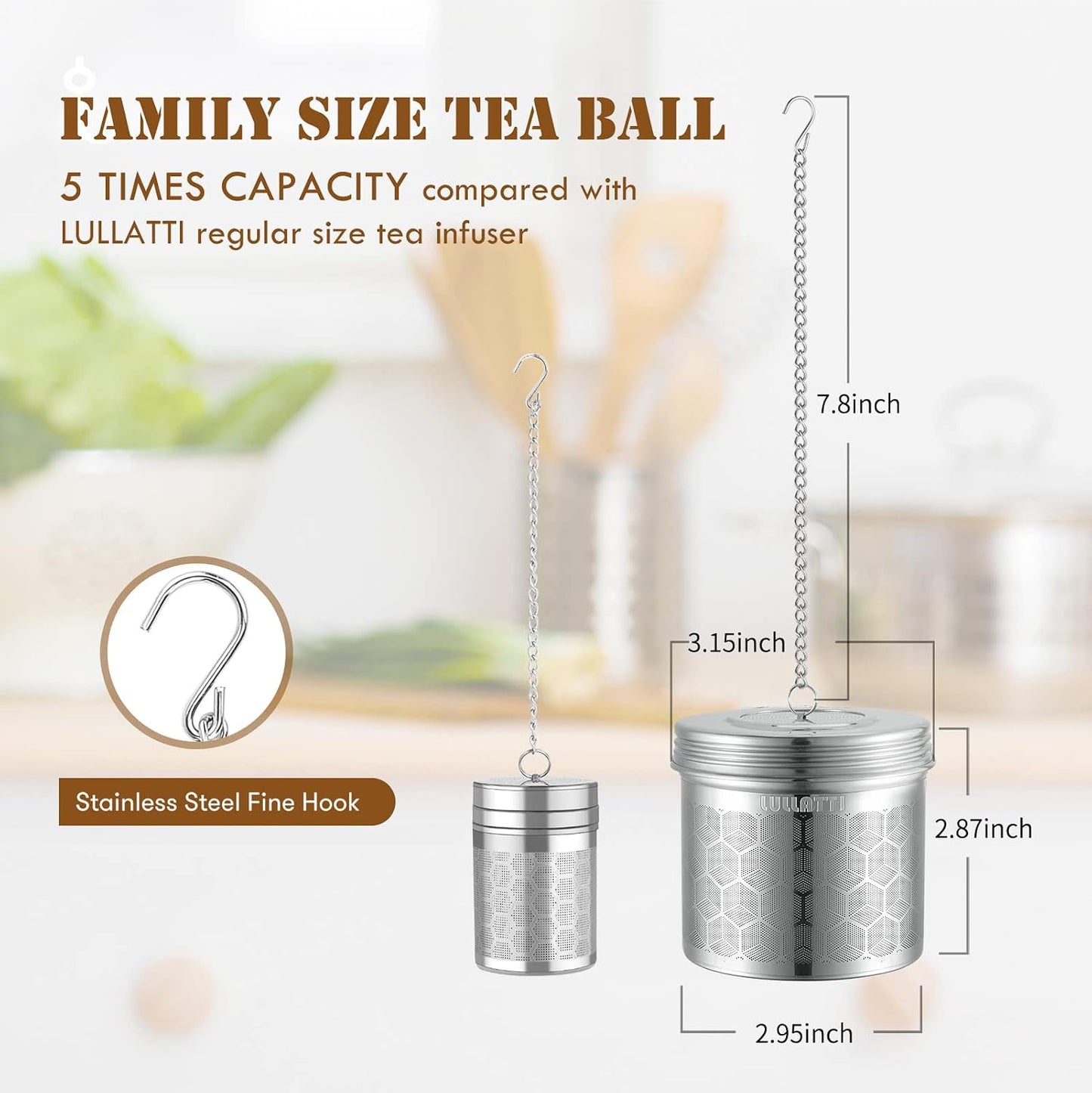 2 Pack 304 Steel Fine Mesh Tea Infusers for Loose Leaf Tea | Versatile for tea, spices & seasonings, fine mesh traps sediment, dishwasher-safe