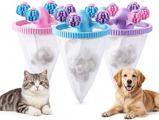3PCS Washing Machine Hair Filter Mesh Bags, Reusable Laundry Lint Catcher, Effective Pet Hair Removal for Washing Machines, Blue Pink Purple