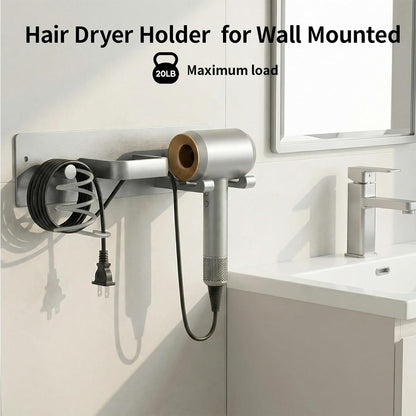 Hair Dryer Holder Hair Tool Organizer Metal Wall Mount (Gold) | Heat Resistant Hair Tool Organizer, Metal Wall Mount Storage, Bathroom Counter Space Saver, Blow Dryer Holder