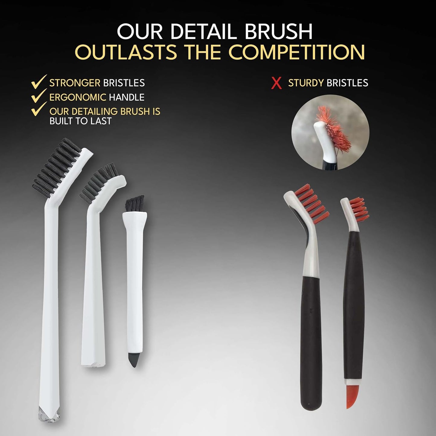 Grout Cleaning Brush Set (4 Pcs) Heavy Duty Hand Grout Scrub Brush & Detail Cleaning Brush Set for Baseboards,Floor, Corners, Shower, Bath Tub & Tiles