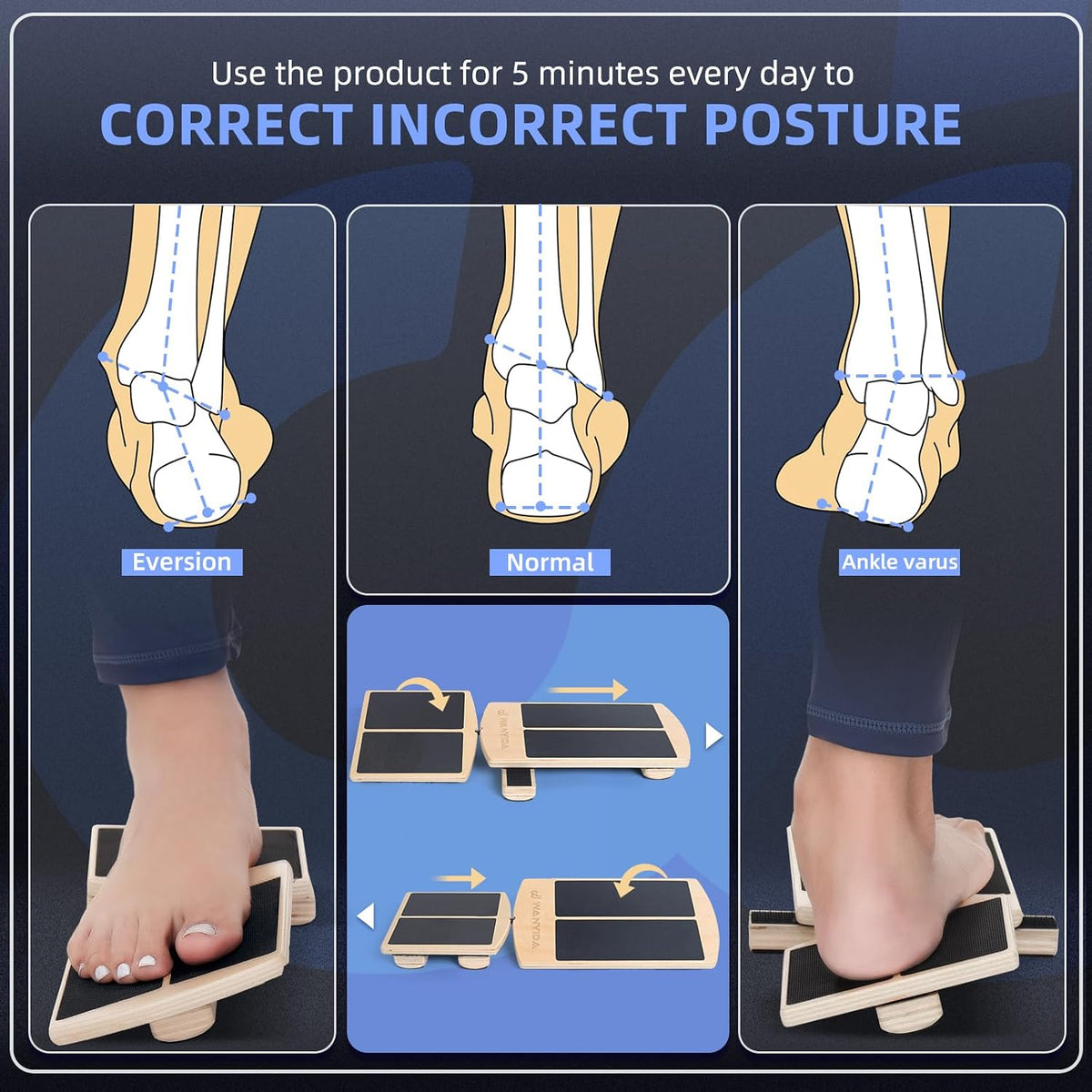 Ankle Foot Strengthener Exerciser for Sprained, Single Leg Balance Board, Posture Corrector, Foot Stretcher for Plantar Fasciitis Relief