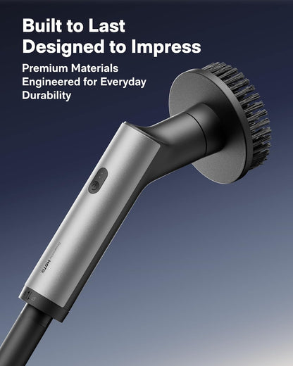 HOTO Swift™ Easycare Cordless Electric Spin Scrubber, for Bathroom, Tile | Extendable Handle, IPX7 Waterproof, with 4 Brush Heads, Shower Scrubber
