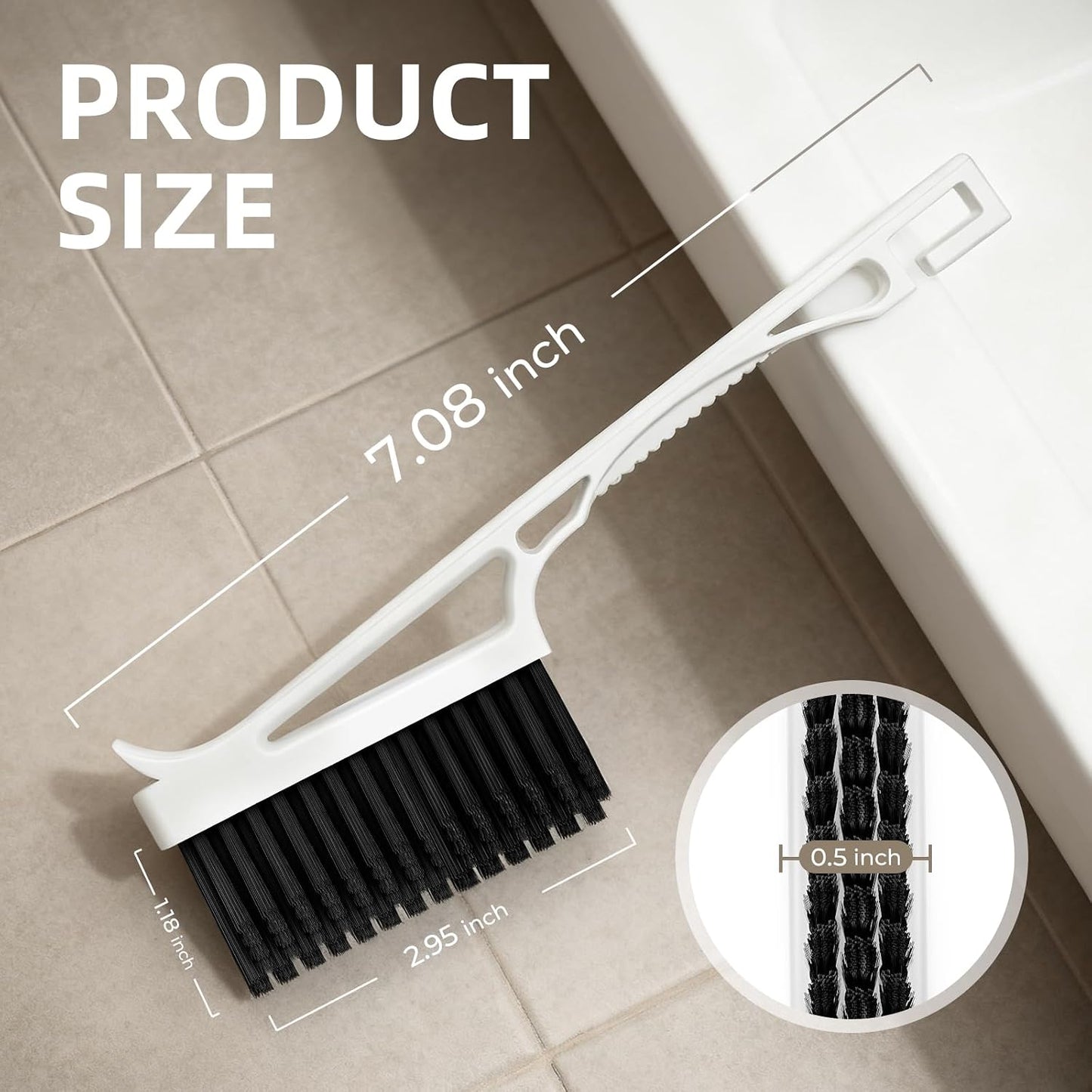 CLEANGOR Grout Cleaner Brush V Shape, Stiff Grout Cleaning Brushes for Tile | Floor Magic Brush, Bathroom Accessory, Cleaning Tools, Grout Scrub Brush Set for Shower, Bathroom, Kitchen, Household Use