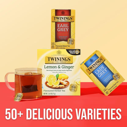 Twinings Mango & Pineapple Herbal Tea Individually Wrapped Bags, 20 Count (Pack of 1), Naturally Caffeine-Free, Enjoy Hot or Iced, 20 Teabags