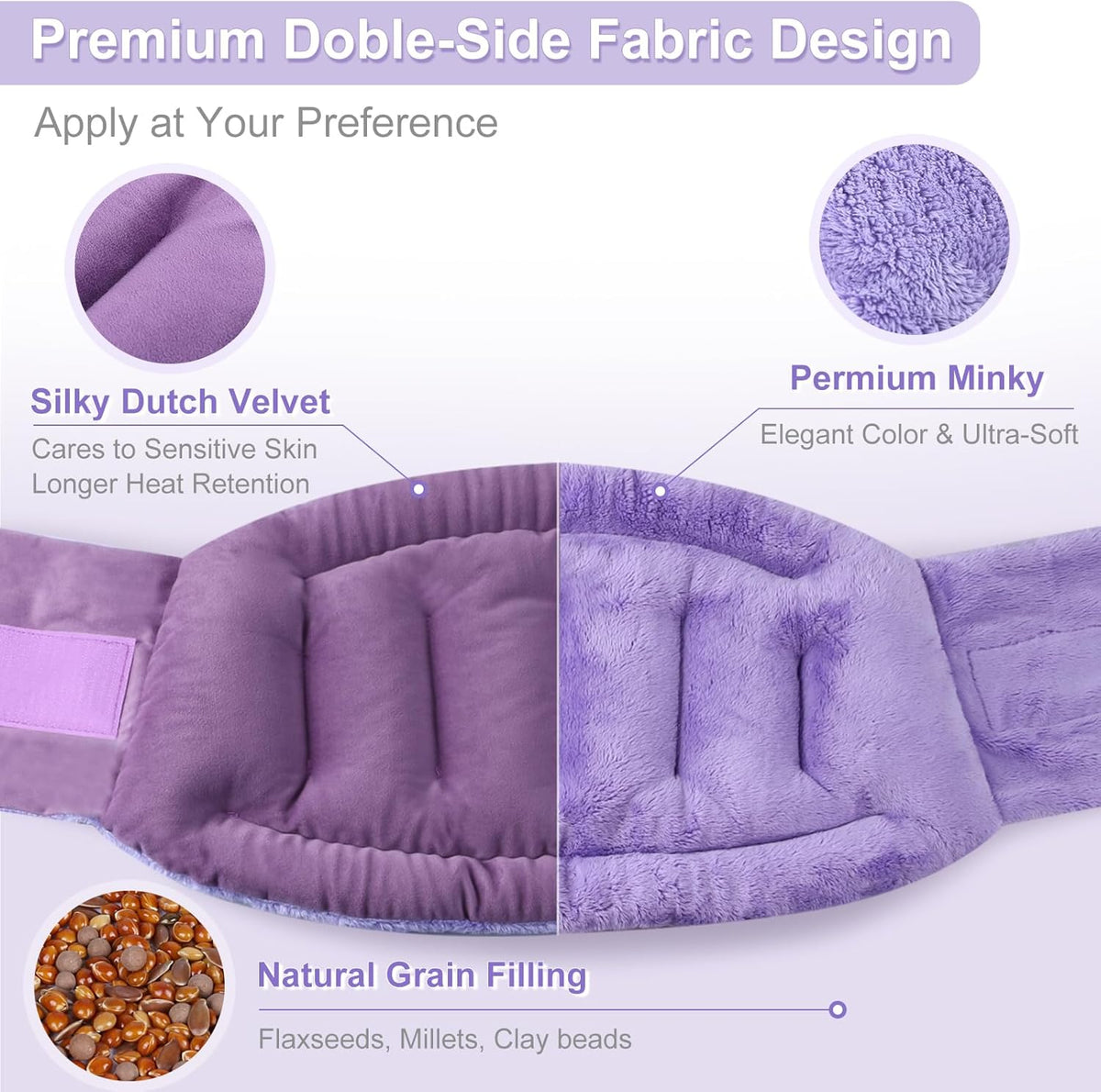 SuzziPad Microwave Heating Pad for Back & Lumbar Discomfort, Purple