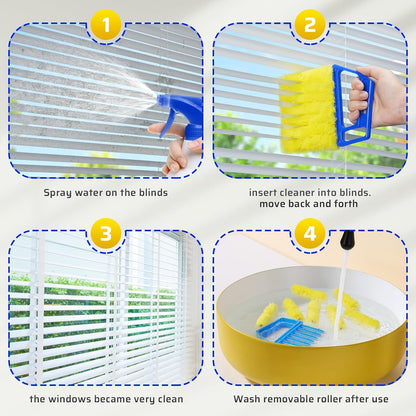 2025 Upgrade 2PCS Blind Cleaner Duster Tool,Window Blinds Cleaner Microfiber Washable,7 Fingers Blind dusters for Cleaning Window,Air Conditioner Vent