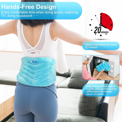 Relief Expert Microwavable Heating Pad for Back, Heating Pad Microwavable with Moist Heat for Back, Neck and Shoulder, Stomach, Unscented