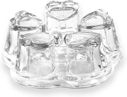 Crystal Teapot Heating Base Glass Teapot Warmer In Heart Shape Heat Resistant for Heating Tea or Beverages