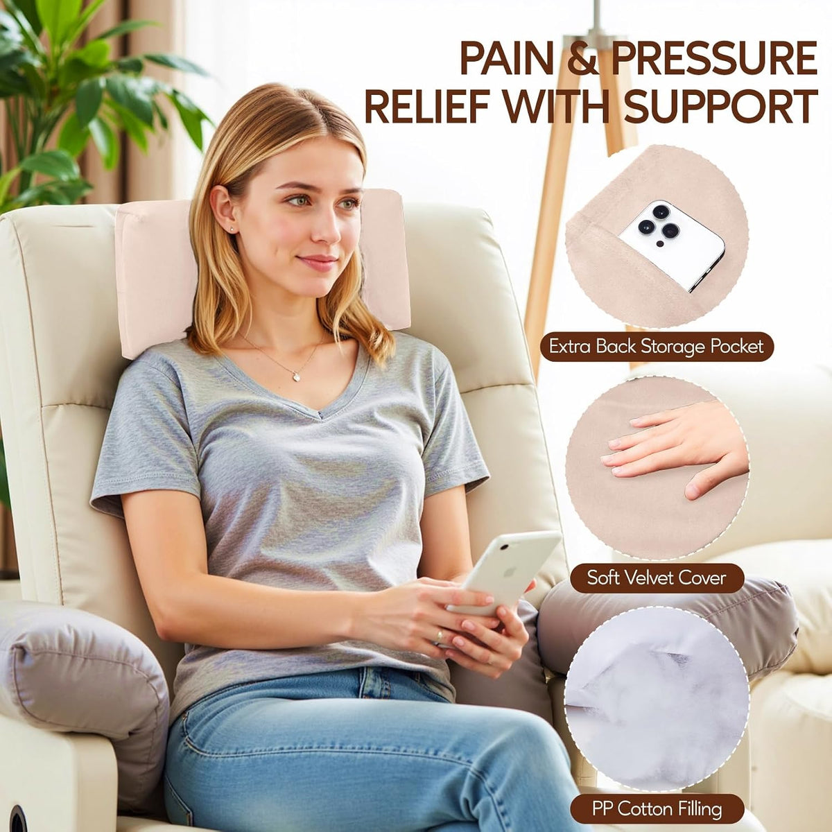 Neck Pillow for Recliner Chair, Adjustable Recliner Pillow for Headrest