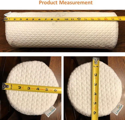 Comfort Memory Foam Neck Roll and Cervical Bolster Round Pillow with Removable Washable Soft Cover for Spine and Neck Back Lumbar Leg Vertebra Support (18x6 inch Pillow)