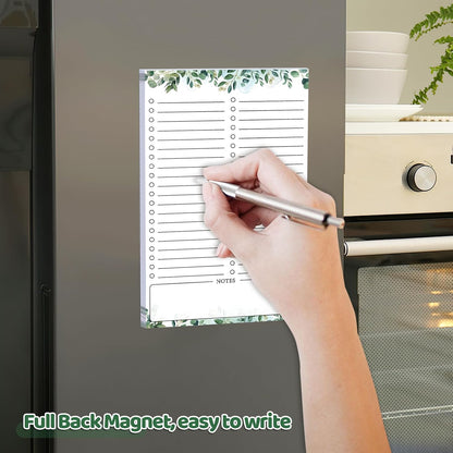 Thboxes 2 Pack Grocery List Magnet Pad for Fridge, 120 Sheets, Pen Holder | 4.5x7.5In Magnetic Grocery List Pad for Fridge, Full Back Shopping Checklist, Notepad for Kitchen, Home Office, Parents, Kids