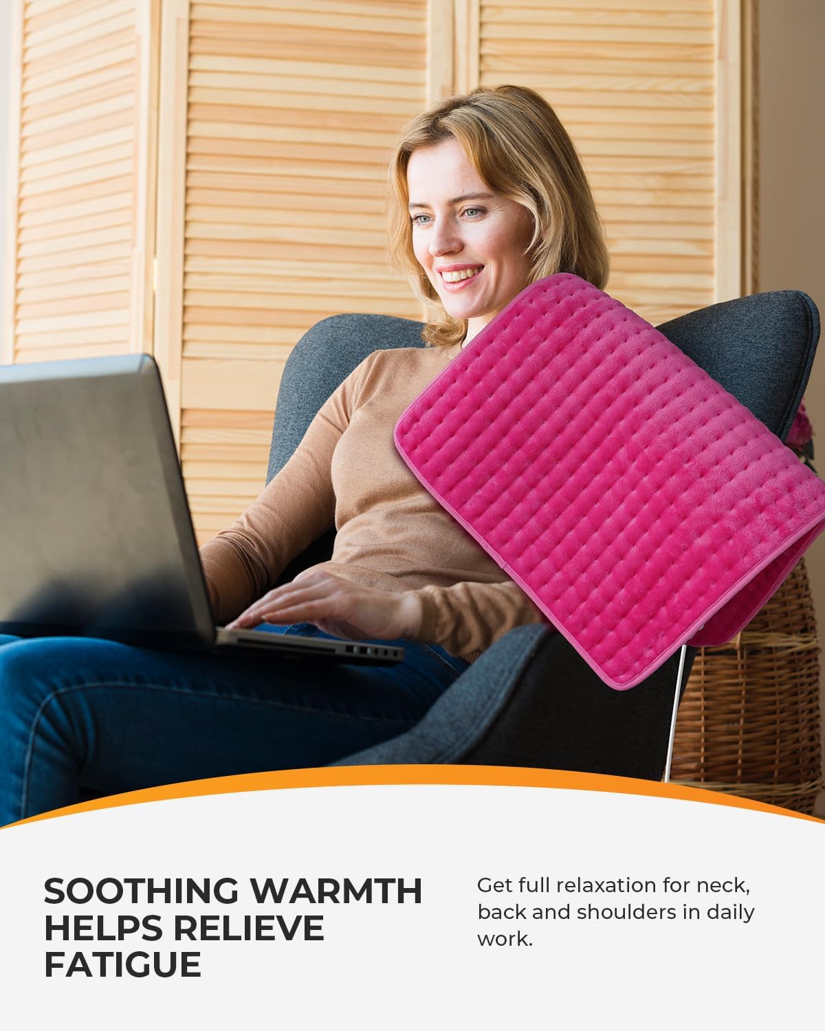 CooCoCo FSA Eligible HSA Hip Heating Pad for Hip and Sciatica Pain Relief | Heated hip brace, 6 heat levels, 4 timers, adjustable wearable fit, soft plush lining for hip, thigh, buttock and lower back