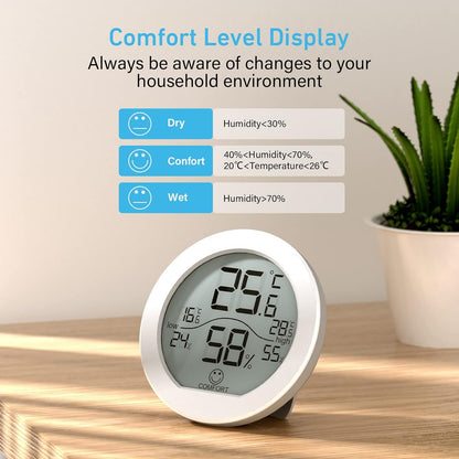 Indoor Digital Hygrometer Thermometer for Room Temperature Humidity Meter | SECRUI Thermometer Accuracy Calibration LCD Temperature Sensor with Maximum and Minimum Records,1 Pack