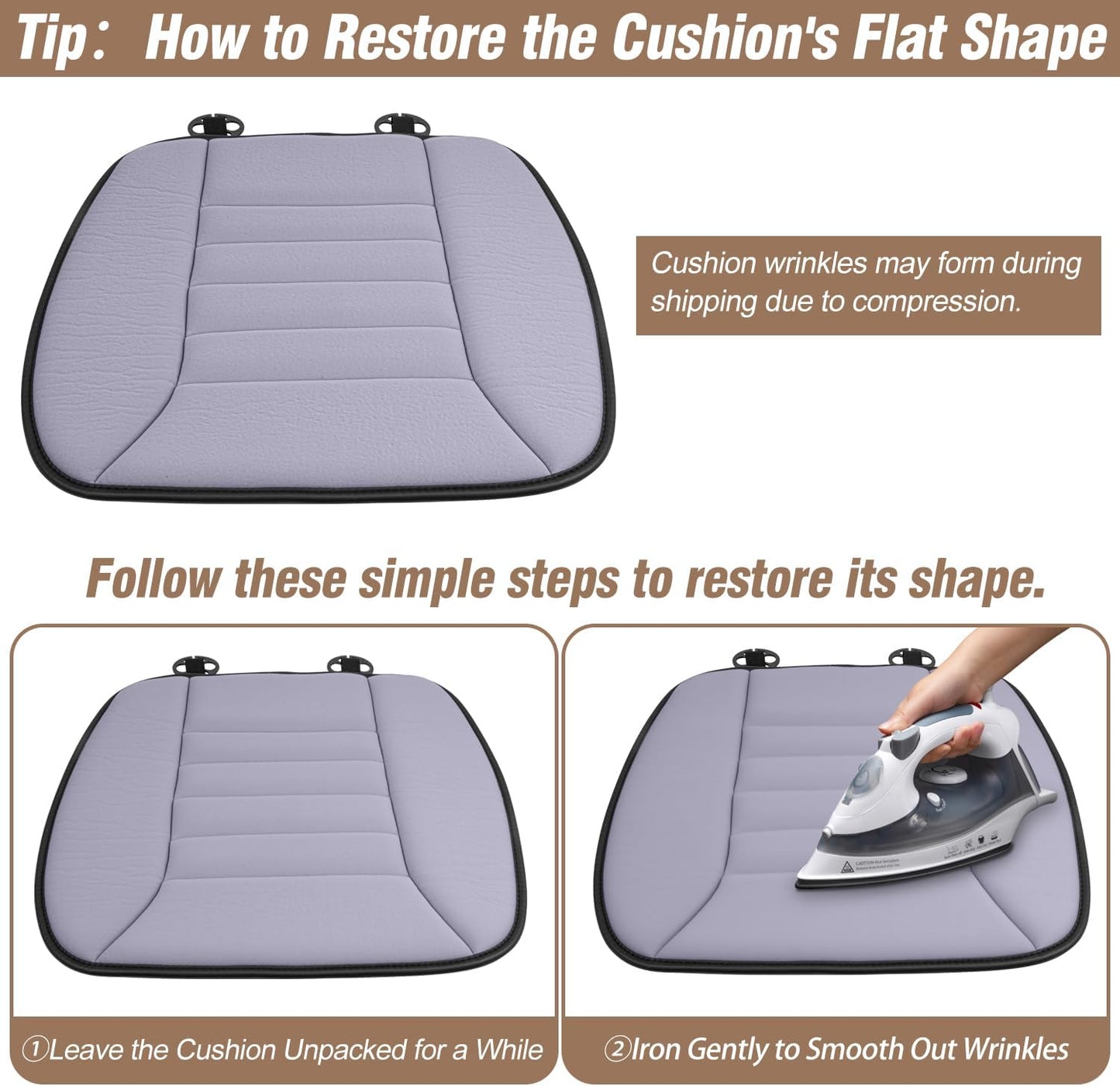Car Seat Cushion Pad 1.2" Thick Comfort Seat Protector for Car Driver Seat Office Chair Home Use Memory Foam Seat Cushion with Non Slip Bottom, 20'' x 18.5'', Black