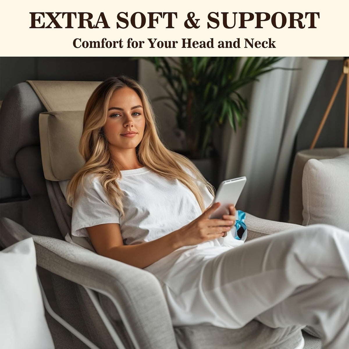 Recliner Headrest Pillow, Adjustable Comfort Neck & Head Support Pillow