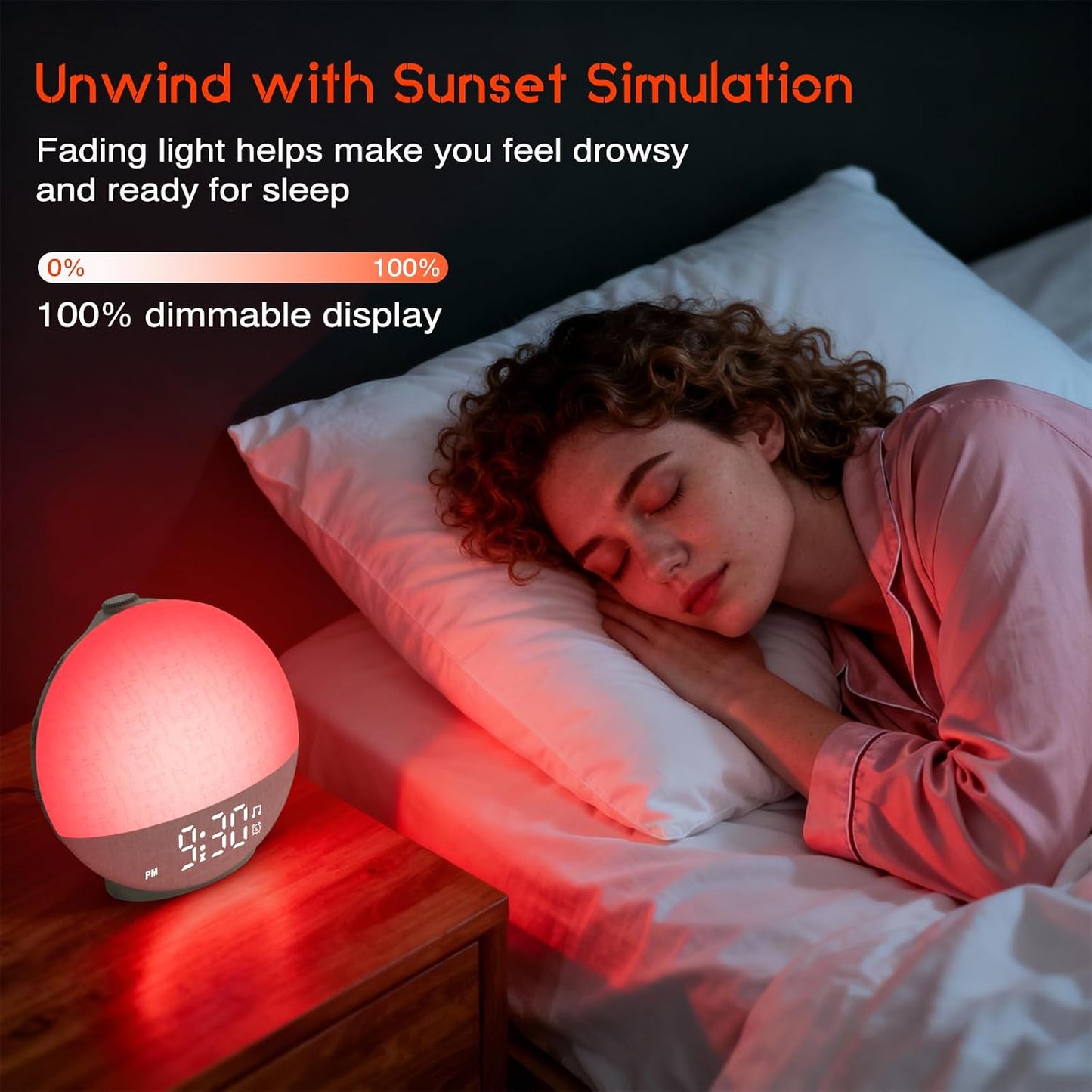 Sunrise Alarm Clock White Noise Machine, Sunset Simulation, 30 Sleep Sounds | 12 Color Night Lights, Dimmable Sunlight Lamp Wake Up Light, Loud Digital Clock for Kids Teens Heavy Sleepers Adults Bedrooms
