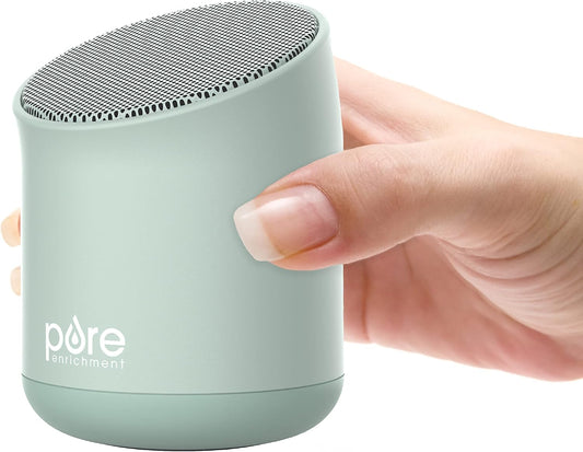 Pure Enrichment Wave Mini Travel Sound Machine - 6 Soothing Sounds Including White Noise, Seamless Loop Audio, Rechargeable Battery, 48 Hour Run Time, Optional Timer, and Storage Bag