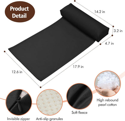 WdFour Velvet Neck & Head Pillow for Recliner Chair, Small Ergonomic Cervical Support Pillow for Home, Office and Travel, Non-Slip Cushion for Tension Relief & Shoulder Comfort (Chocolate)