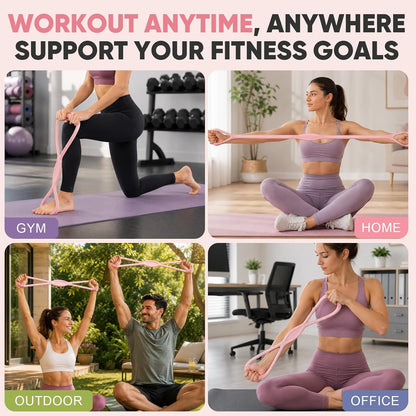 Figure 8 Resistance Bands, Exercise Bands for Stretching, 1Pcs | Fit Arms, Shoulder, Leg & Back, Non-Slip Handles, Home Gym, Yoga & Physical Therapy - Toning, Posture Correction,Women & Men