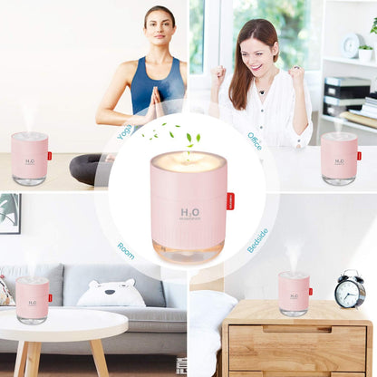 Portable Mini Humidifier, 500ml Small Humidifier for Bedroom Travel, White | USB Personal Cool Mist Humidifier for Baby Room Office Desk Home Plants, Auto Shut-Off, 2 Mist Modes, Super Quiet