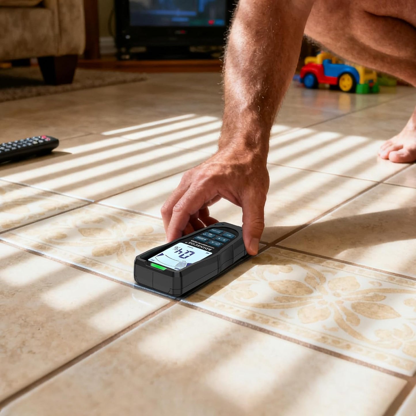 Pinless Moisture Meter for Wall,Floor – Digital Moisture Tester | With 3-Color LCD Display, Audible Alarm & HOLD Function, Ideal for Home Inspections