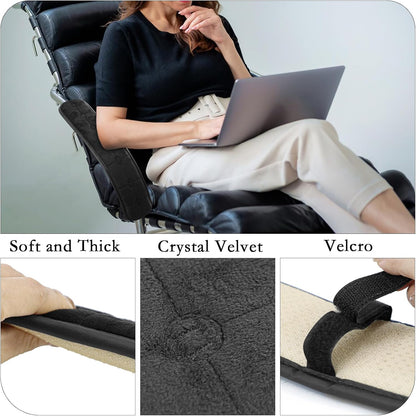 2Pcs Chair Armrest Pads, Soft Velvet Cushion Covers