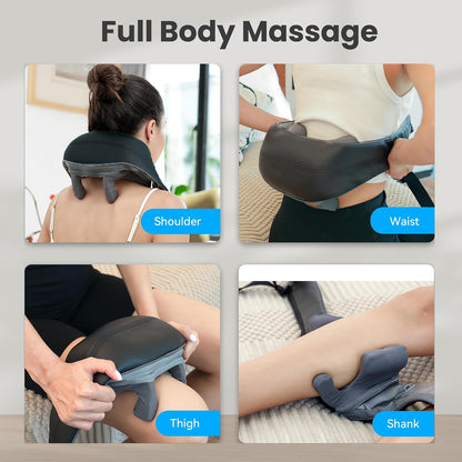 COMFIER Shiatsu Neck and Shoulder Massager with Heat,White Elephant Gifts for Adults,4D Deep Kneading Massage Pillow with Heat, Back Massager, Pillow Massage,Jet Black
