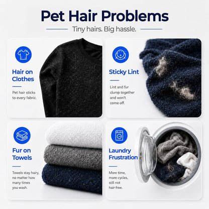 12 Pack Pet Hair Remover for Laundry, Reusable Hair Catcher Balls | Washing Machine Fur Catcher Pet Dog Cat Catcher Lint Remover Fuzz Pickup for Clothes, Towels & Blankets