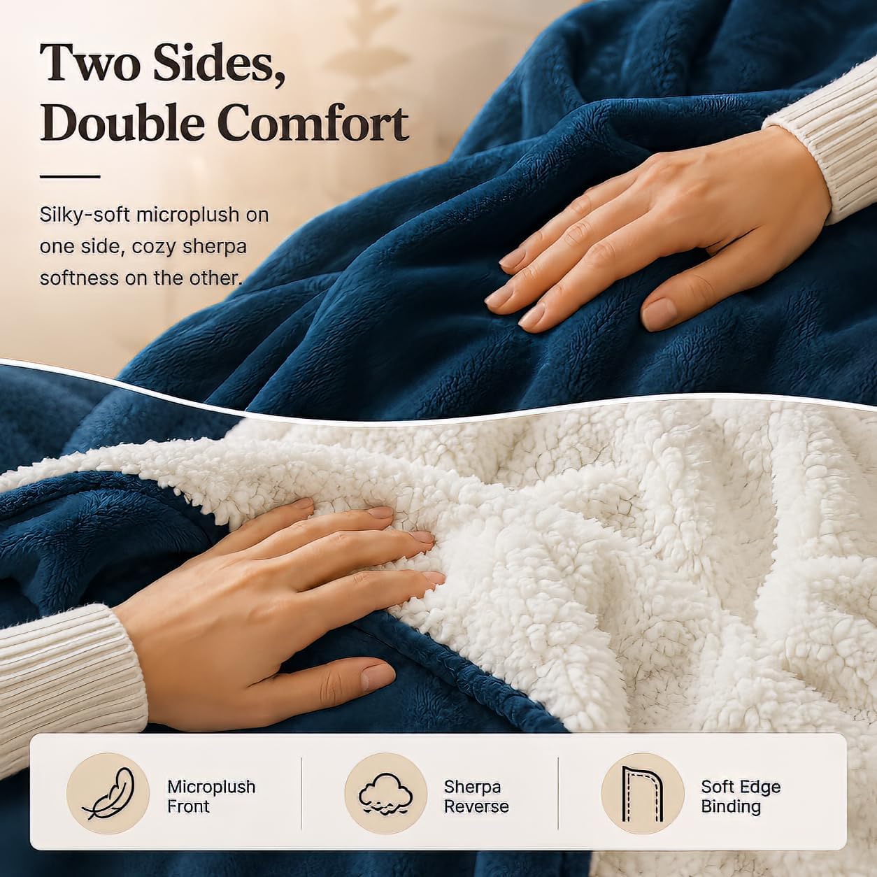 Electric Heated Blanket Full Size 72"x84" – Light Gray | ETL for Safe Overnight, 4 Heat Settings & 10H Auto Off, Dual-Sided Microplush Sherpa for Home Night, Machine washable