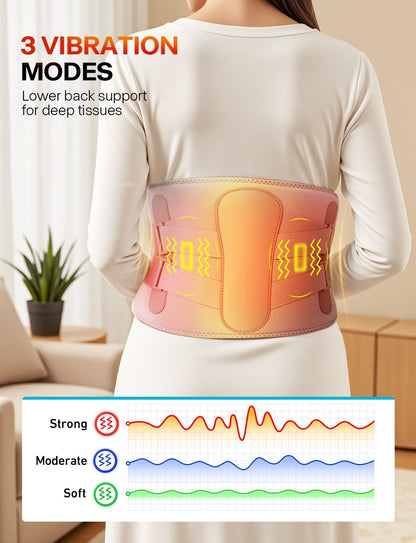 ALLJOY 10000mAh Cordless Heating Pad for Back Pain Relief FSA Eligible HSA, 67" Lower Back Massager with 3 Heat 3 Vibration, Portable Heating Pad for Cramps, Birthday Gifts for Women Men Mom Dad