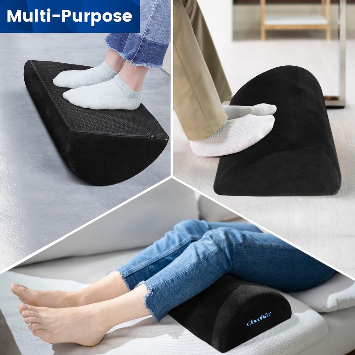 Foot Rest for Under Desk at Work, Foot Stool for Office, Footrest, Black