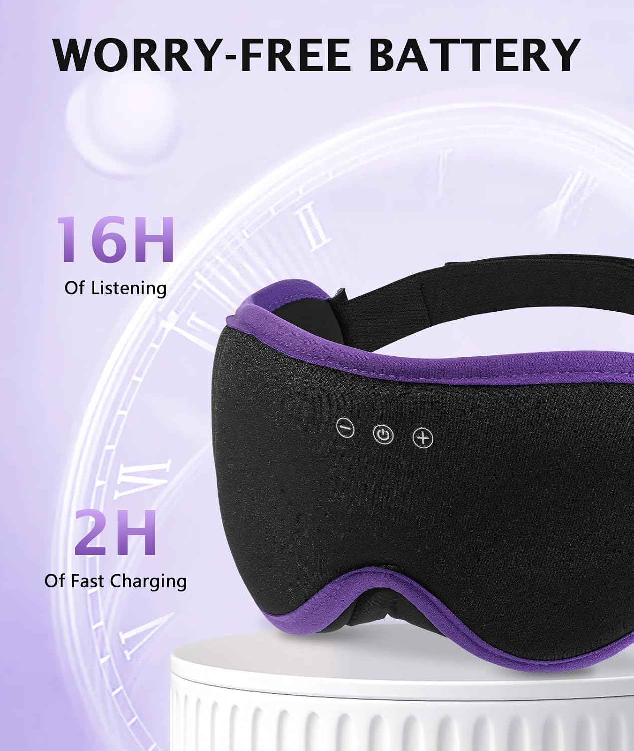 LC-dolida Sleep Mask with Headphones Bluetooth 5.4, 3D Sleeping Headphones for Side Sleepers Bluetooth Sleep Mask Blackout Bluetooth Eye Mask for Sleeping Travel Meditation Men Women
