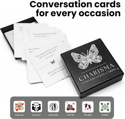 Conversation Starter Cards – 54 Question Cards for Couples, Family Game Night & Date Night | Icebreaker Deck for Meaningful Talks | Fun Gift