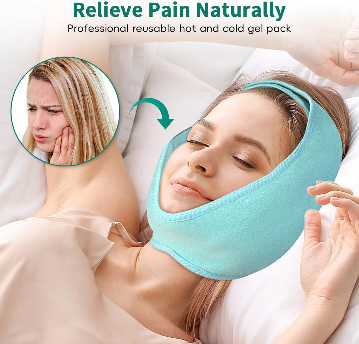 Wisdom Teeth Ice Pack Head Wrap for Pain Relief - Cold Hot Therapy for Face