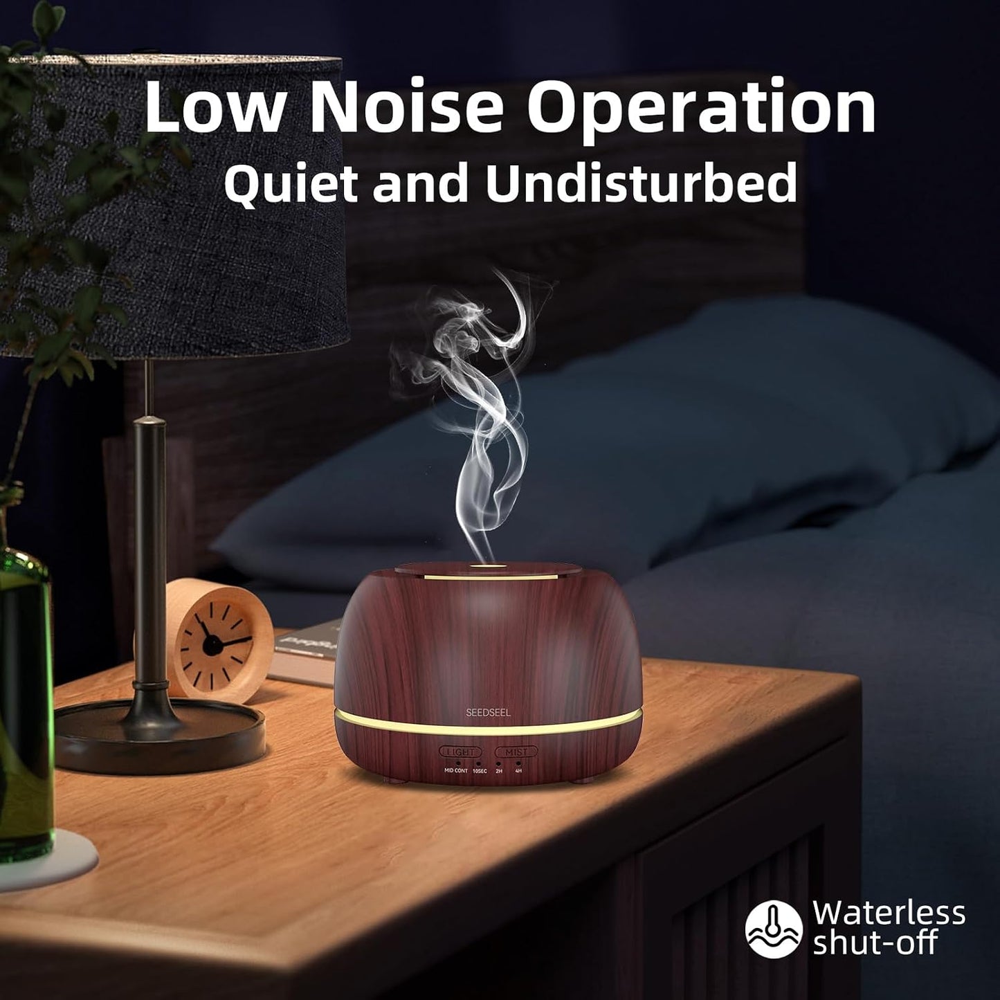 SEEDSEEL 300ML Essential Oil Diffuser,Ultrasonic Aromatherapy Diffuser, 7-Color Gradient Lights, Remote Control, 8 Hours Run Time, Suitable for Home,Office