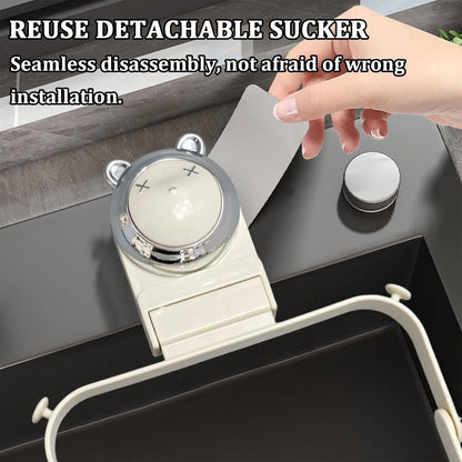 Kitchen Sink Strainer with Filter Mesh Bag, Food Waste Filter Basket, Suction Cup Folding Washing Vegetables and Fruits Drying Bag Holder