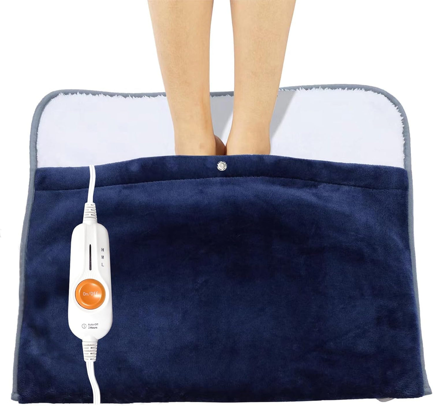 Gintao Electric Heated Foot Warmers for Feet,22"×20" Soft Foot Heating Pad | Flannel Sherpa,ETL/FCC Certified,3 Heat Levels&2H Auto Off, Feet Warmers for Women Men, for Bed Under Desk ,Office,Gifts,Gray