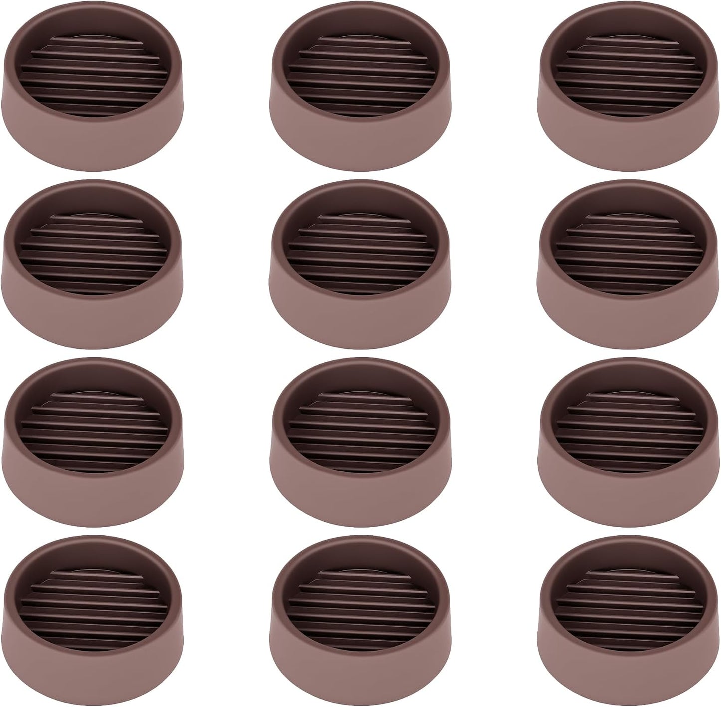 2X2 Round Rubber Caster Cups, Non Slip Furniture Pads - 4 Pack | Anti-Slip Gripper, Anti Skid Furniture Feet, Anti Slide Floor Protector for Bed Couch Table Chair Stoppers, Black