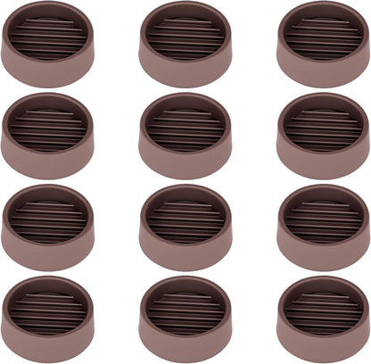 2X2 Round Rubber Caster Cups, Non Slip Furniture Pads - 4 Pack | Anti-Slip Gripper, Anti Skid Furniture Feet, Anti Slide Floor Protector for Bed Couch Table Chair Stoppers, Black