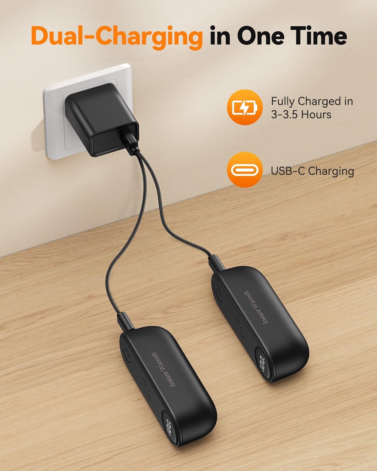 2 in 1 Hand Warmers Rechargeable, Magnetic Electric Hand Warmer 8000mAh USB-C, 3 Heat Levels up to 140°F, Quick Heating Portable Hand Warmers, Gifts
