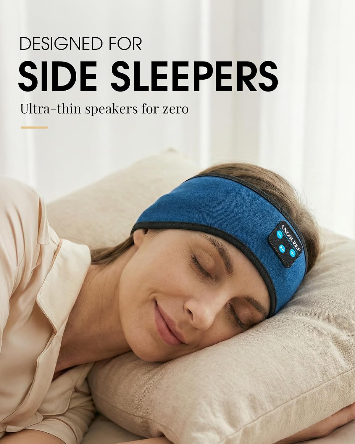 Sleep Headphones Bluetooth 5.4 Headband, Wireless Sleep Headphones with Ultra-Thin Stereo Speakers for Side Sleepers, Breathable & Soft Sports Headband for Running Exercise, Yoga, Travel