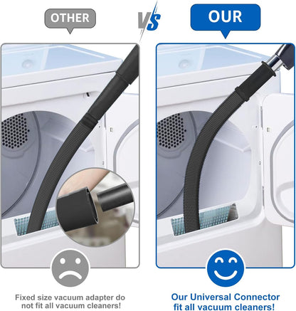 Sealegend Dryer Vent Cleaner Kit, Universal Vacuum Hose Attachment Blue | Upgraded Flexible Hose Without Whistling Noise, Fits Most Vacuums, Lint Removal Power for Dryer Vents & Tight Areas