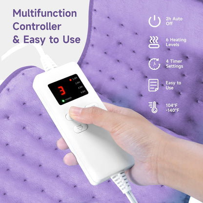 NBKLS Heating Pads for Back Neck Shoulder Pain, Electric Heating Pad Auto Shut Off, Fast Heat, Large Heating Pad Christmas Gift for Women Men, Birthday Gifts for Mom Dad (Blue)