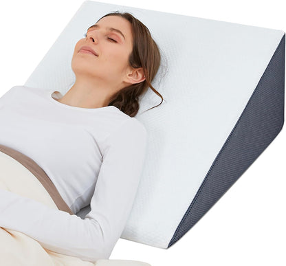 Wedge Pillow for Sleeping, Body Positioner for Side Sleepers | Back and Leg Support, Body Positioning, Pregnancy Support, Ankle Elevation, Memory Foam, Machine Washable Cover