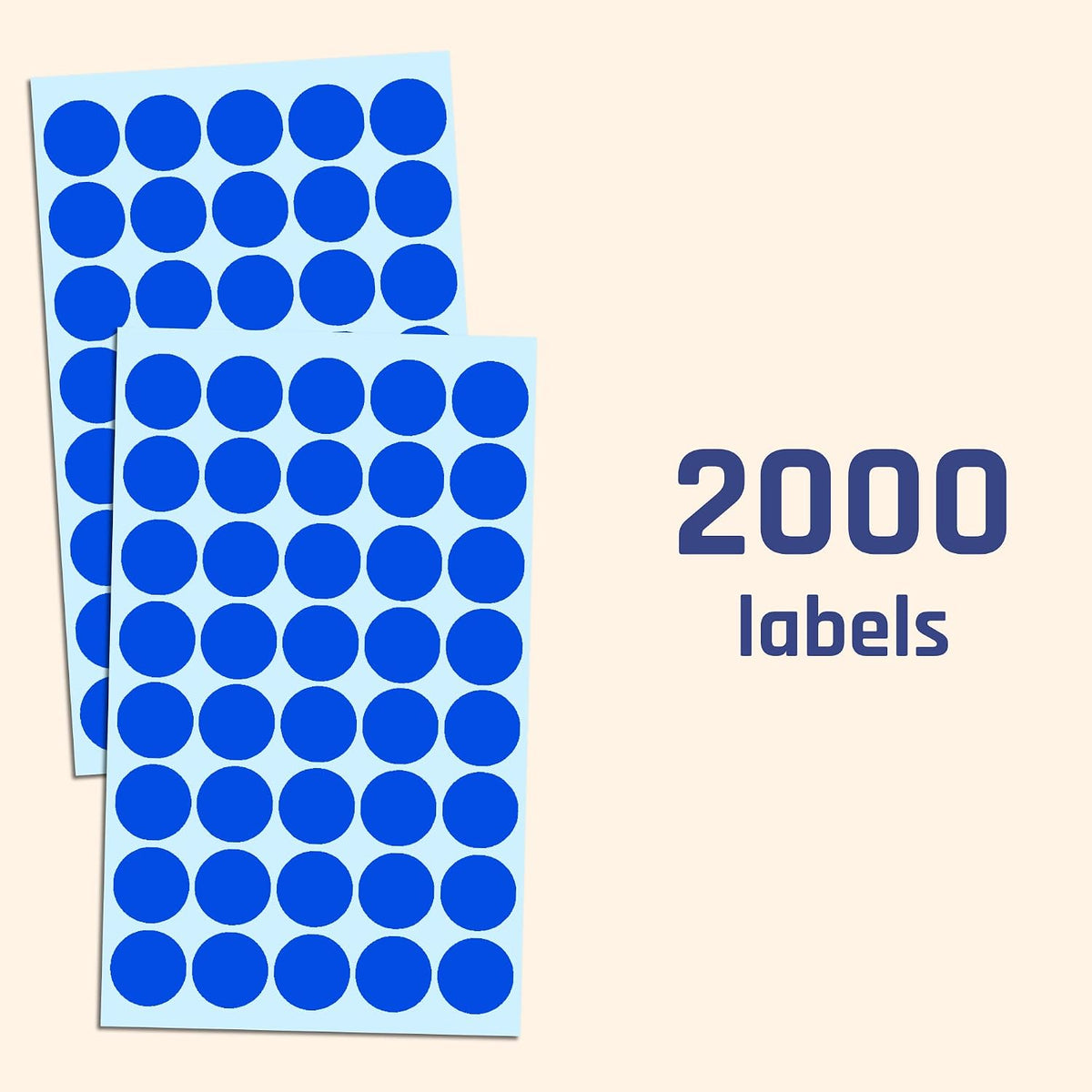 3/4" Round Colored Dot Stickers Labels - 10 Colors