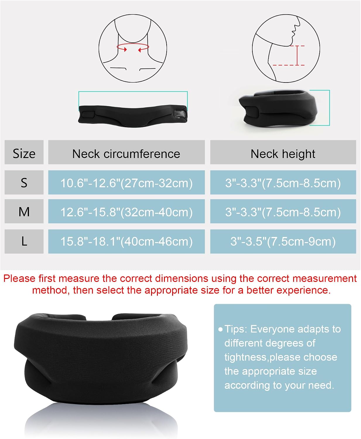 Neck Brace for Sleeping - Cervical Collar Relief Neck Pain and Neck Support Soft Foam Wraps Keep Vertebrae Stable for Relief of Cervical Spine Pressure for Women & Men Rose Pink Large Size