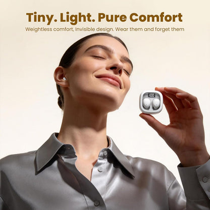Invisible Mini Sleep Earbuds Ear Buds for Side Sleepers Sleeping, Small Ears Canals Women Wireless Bluetooth Low Profile Smallest Disgused Tiny Micro Discreet Hidden Earbuds Headphones for Work