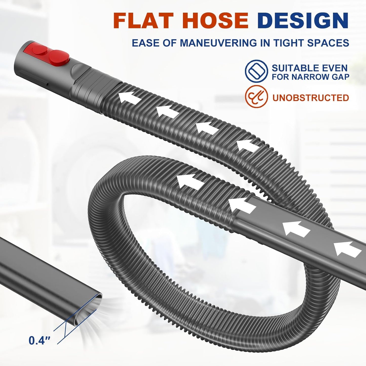 Sealegend Dryer Vent Cleaner Kit Compatible with Dyson Dryer Lint Vacuum Attachment for Dyson V7 V8 V10 V11 V12 V15 etc Cordless Vacuum Cleaner Removes Deep Lint | Gray Dryer Lint Trap Clean Hose Compatible with Dyson Dyson V7 V8 V10 V11 V12 V15 V15s