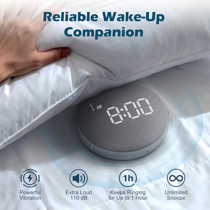 REACHER Super Loud Vibrating Alarm Clock for Heavy Sleepers Adults Teens